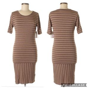 LuLaRoe Julia striped dress M NWT